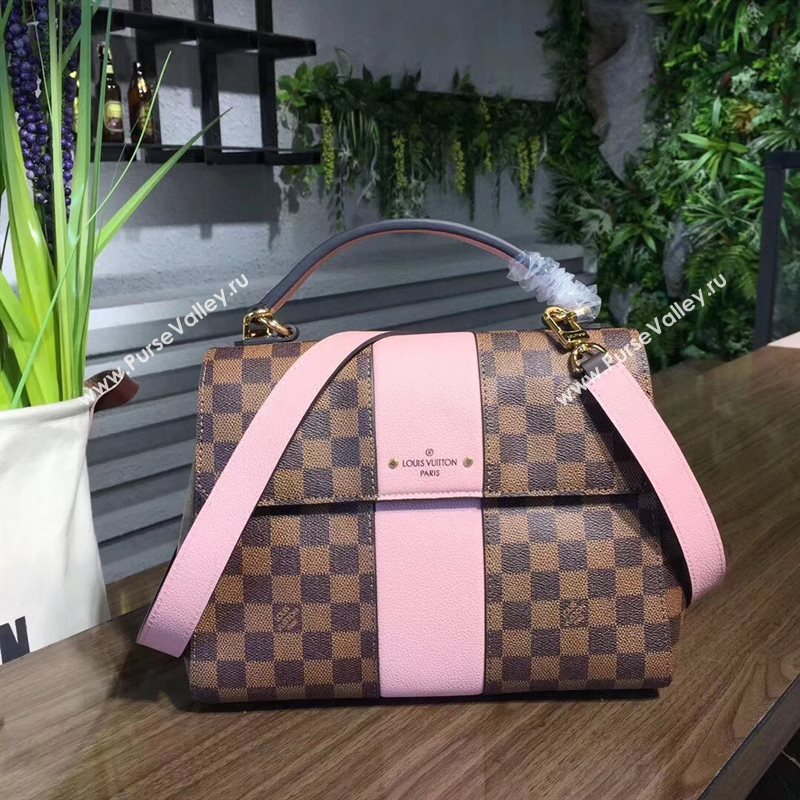 N64417 LV Louis Vuitton Damier Bond Street Bag Real Leather Handbag Pink 6700