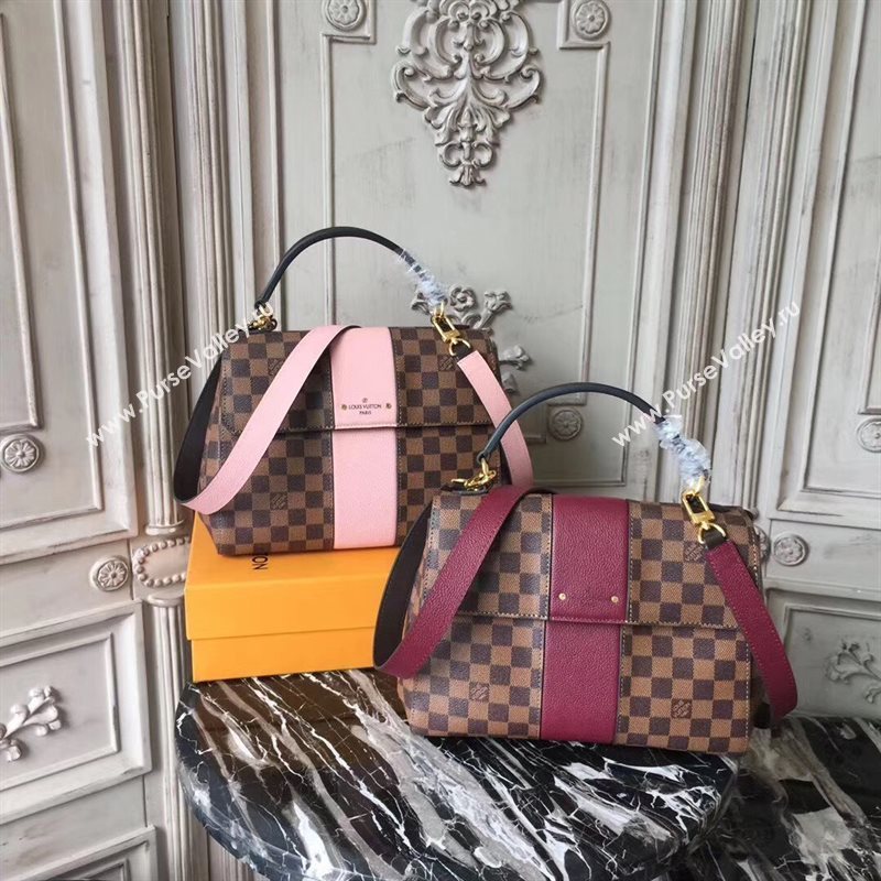 N64417 LV Louis Vuitton Damier Bond Street Bag Real Leather Handbag Pink 6700