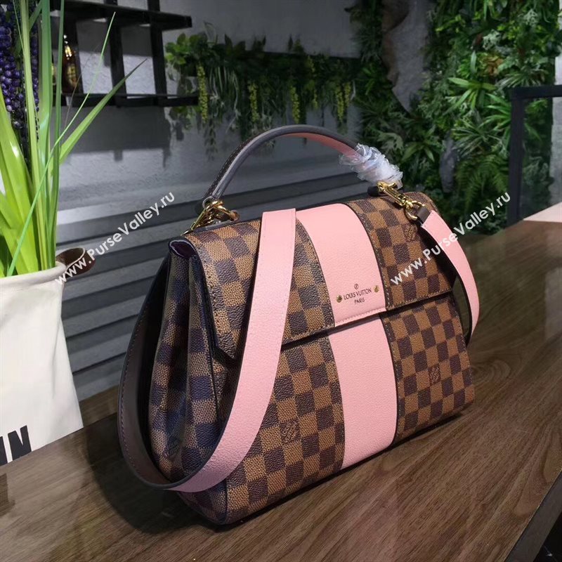 N64417 LV Louis Vuitton Damier Bond Street Bag Real Leather Handbag Pink 6700