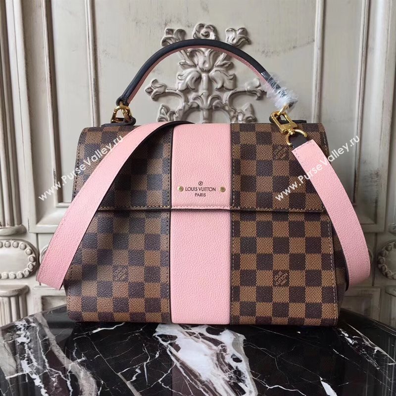 N64417 LV Louis Vuitton Damier Bond Street Bag Real Leather Handbag Pink 6700