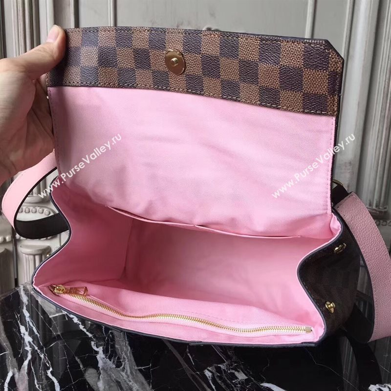 N64417 LV Louis Vuitton Damier Bond Street Bag Real Leather Handbag Pink 6700