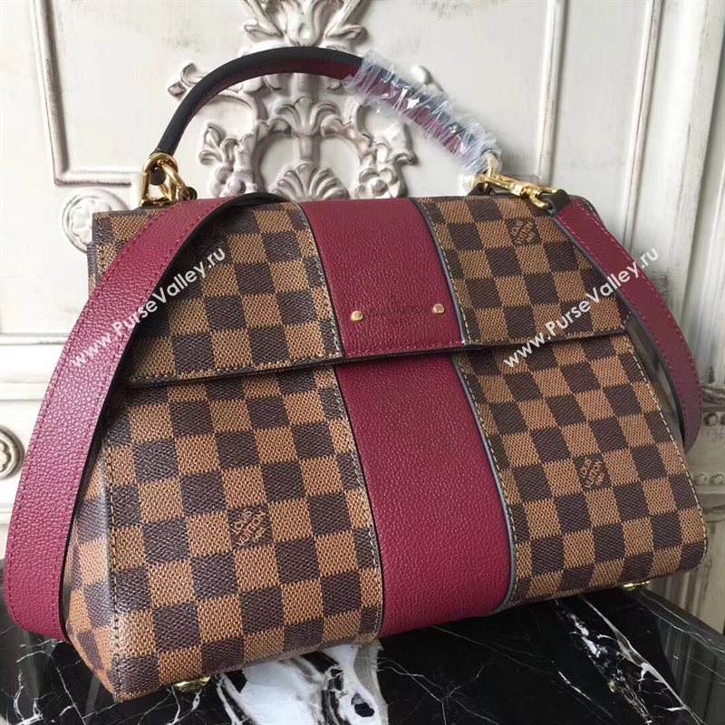 N64416 LV Louis Vuitton Damier Bond Street Bag Real Leather Handbag Maroon 6701