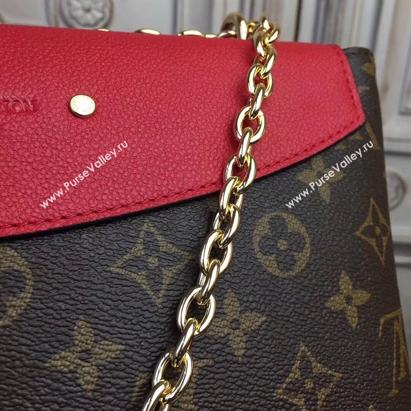 M43713 LV Louis Vuitton Monogram Saint Placide Chain Bag Real Leather Handbag Red 6703