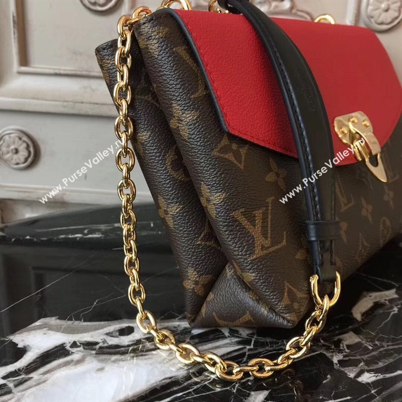 M43713 LV Louis Vuitton Monogram Saint Placide Chain Bag Real Leather Handbag Red 6703