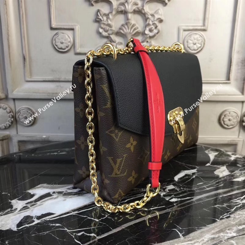 M43714 LV Louis Vuitton Monogram Saint Placide Chain Bag Real Leather Handbag Black 6704