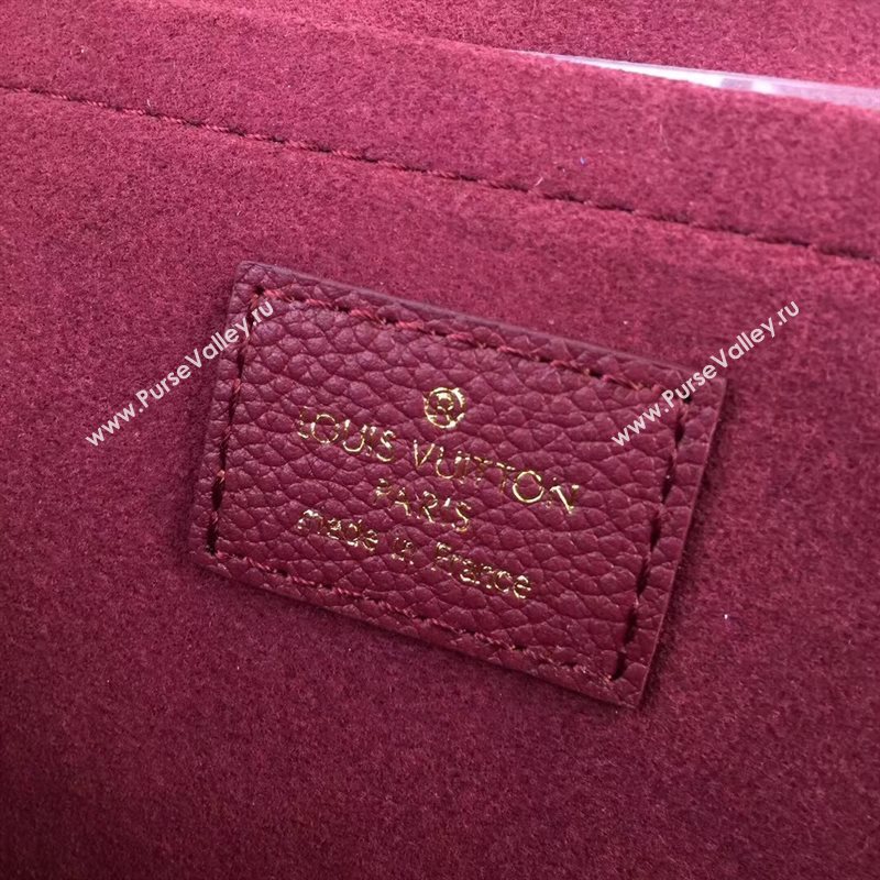 M43715 LV Louis Vuitton Monogram Saint Placide Chain Bag Real Leather Handbag Maroon 6705