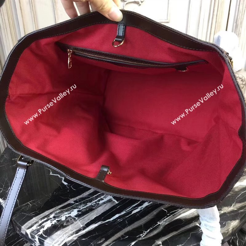 N41108 LV Louis Vuitton Damier Cabas Rivington Bag Zipper Tote Handbag Brown 6706