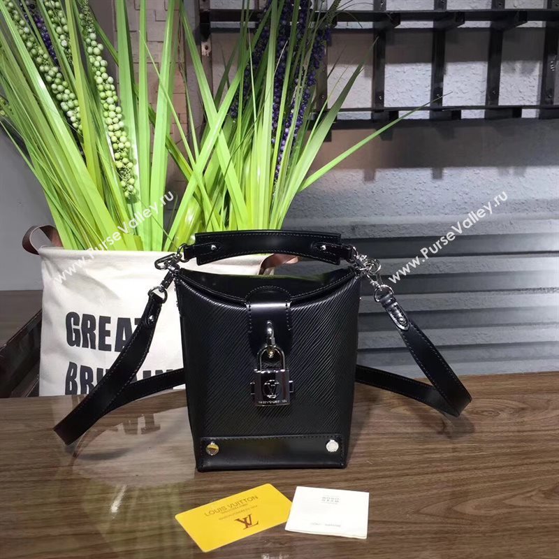 M56038 LV Louis Vuitton Bento Box Shoulder Bag Epi Leather Handbag Black 6709