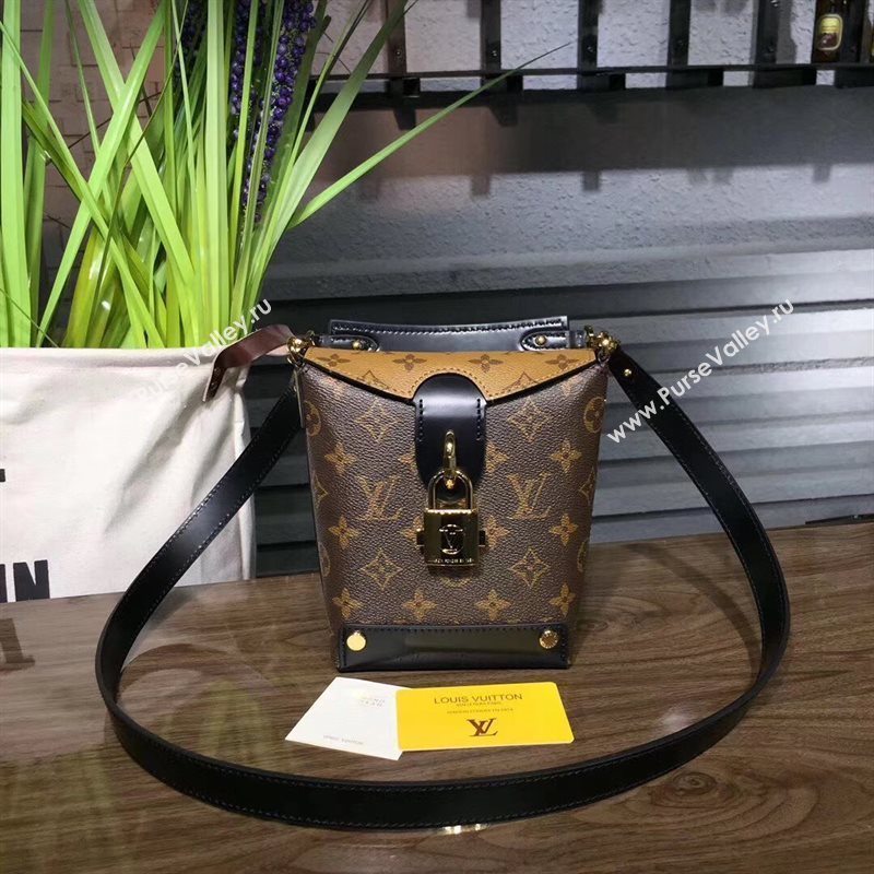 M43518 LV Louis Vuitton Bento Box Shoulder Bag Monogram Small Handbag Brown 6710