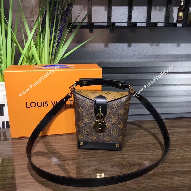 M43518 LV Louis Vuitton Bento Box Shoulder Bag Monogram Small Handbag Brown 6710