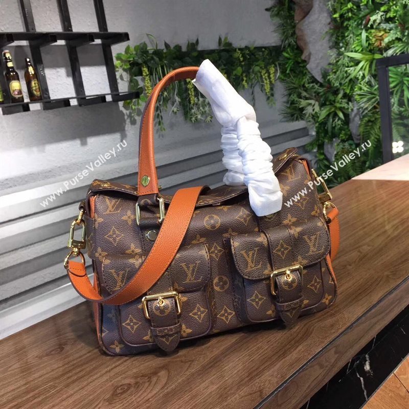 M43481 LV Louis Vuitton Manhattan Bag Monogram Tote Handbag Orange 6719