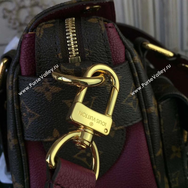 M43482 LV Louis Vuitton Manhattan Bag Monogram Tote Handbag Maroon 6721