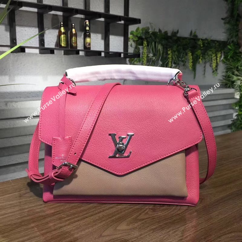 M54997 LV Louis Vuitton My Lockme Bag Twist Real leather Handbag Rose 6722