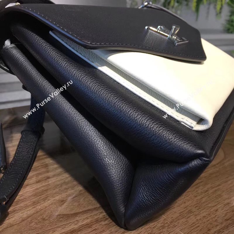 M54878 LV Louis Vuitton My Lockme Bag Twist Real leather Handbag Black and White 6723