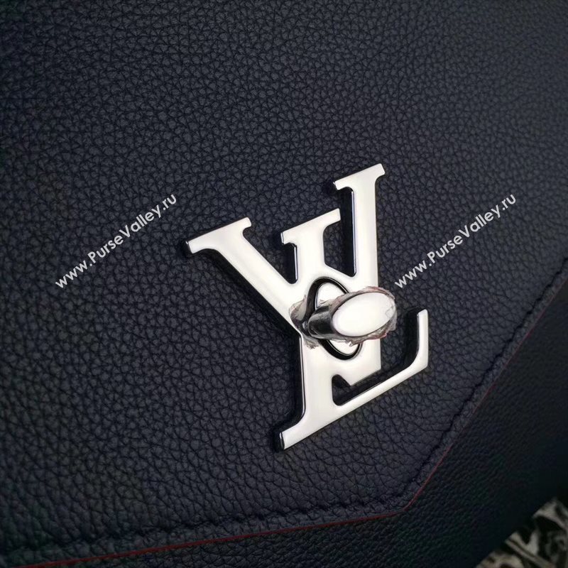 M54849 LV Louis Vuitton My Lockme Bag Twist Real leather Handbag Navy 6726
