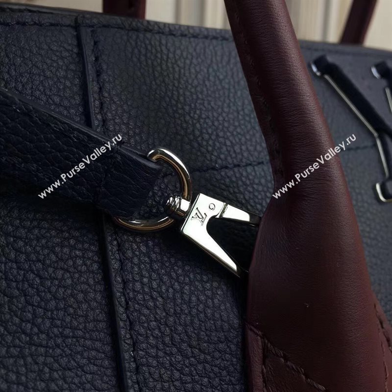 M54842 LV Louis Vuitton Freedom Tote Bag Zipper Real leather Handbag Navy 6727