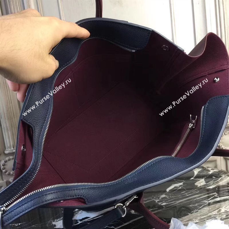 M54842 LV Louis Vuitton Freedom Tote Bag Zipper Real leather Handbag Navy 6727