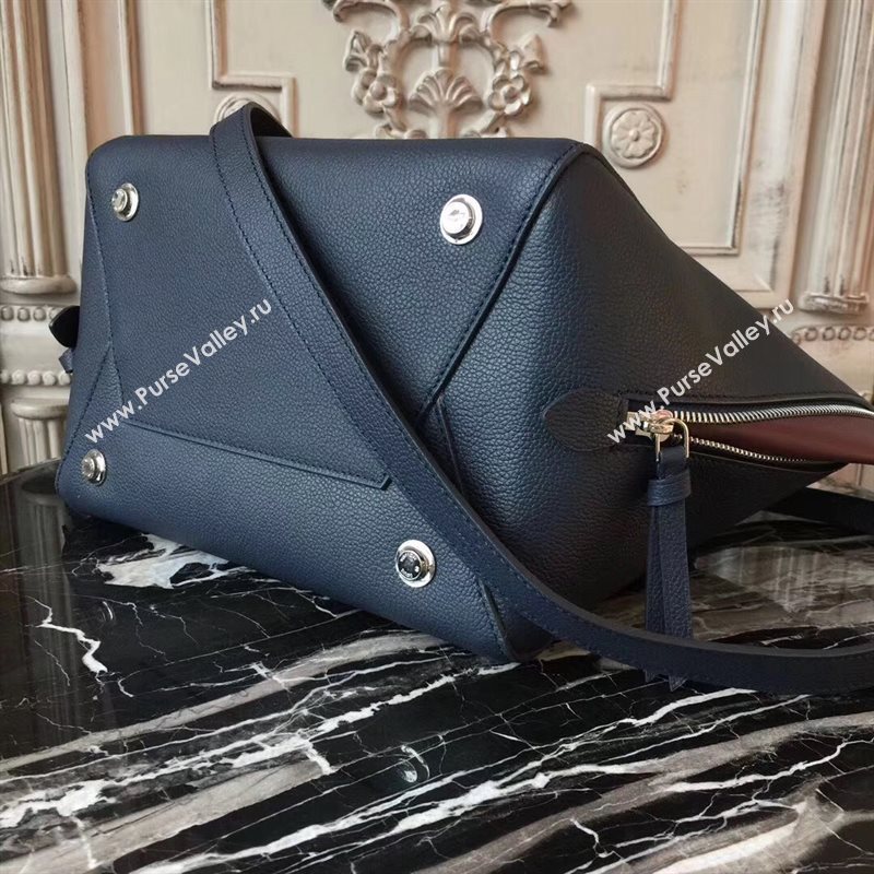 M54842 LV Louis Vuitton Freedom Tote Bag Zipper Real leather Handbag Navy 6727