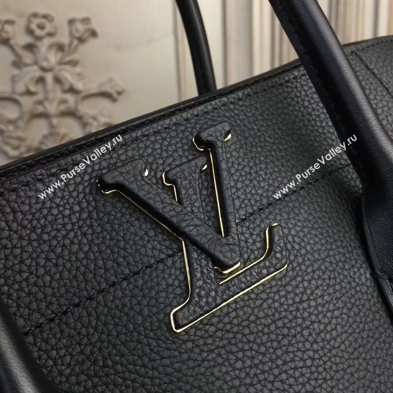 M54843 LV Louis Vuitton Freedom Tote Bag Zipper Real leather Handbag Black 6728