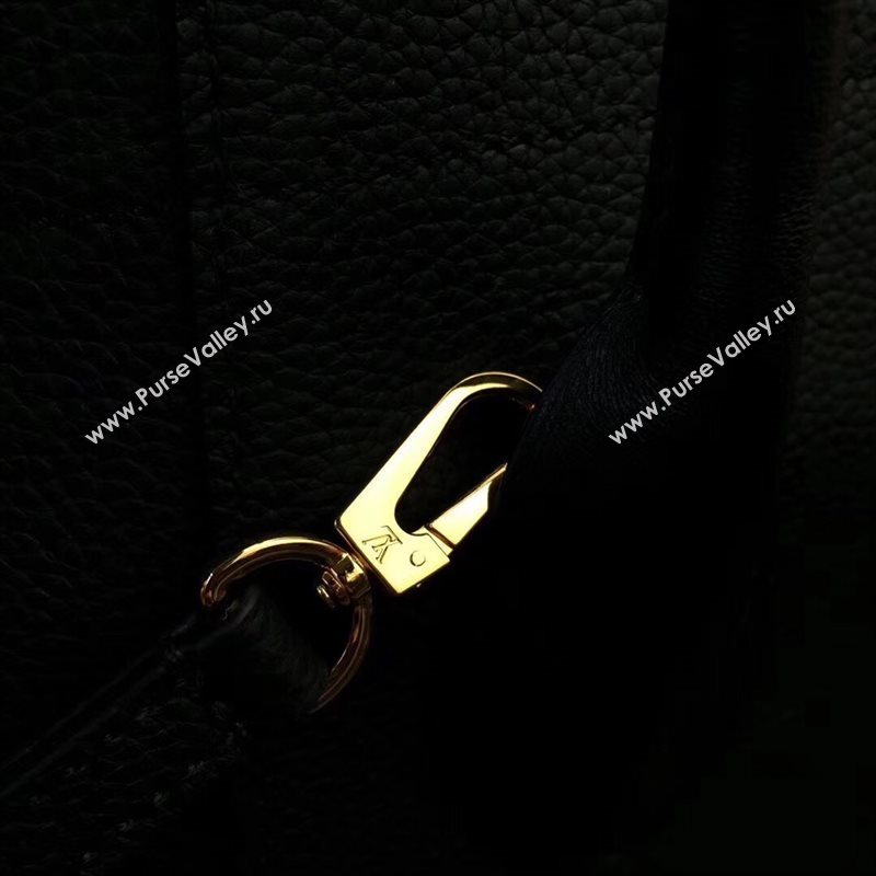 M54843 LV Louis Vuitton Freedom Tote Bag Zipper Real leather Handbag Black 6728