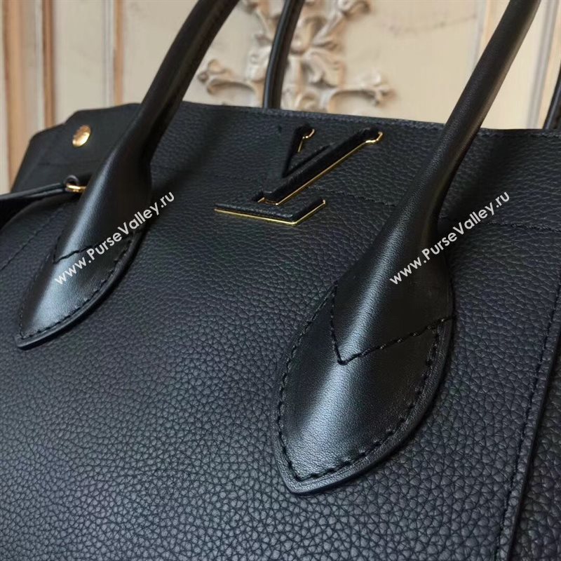 M54843 LV Louis Vuitton Freedom Tote Bag Zipper Real leather Handbag Black 6728