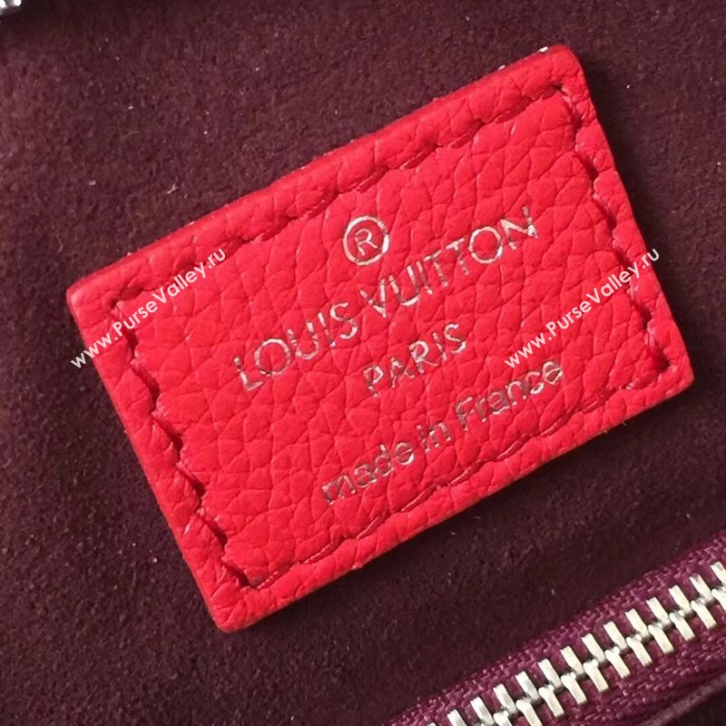 M54844 LV Louis Vuitton Freedom Tote Bag Zipper Real leather Handbag Red 6729