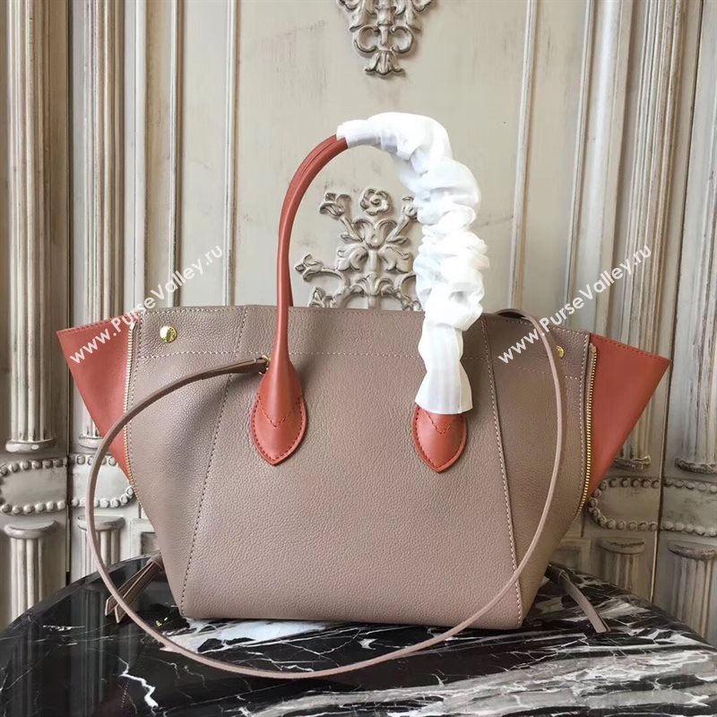 M54841 LV Louis Vuitton Freedom Tote Bag Zipper Real leather Handbag Apricot 6730