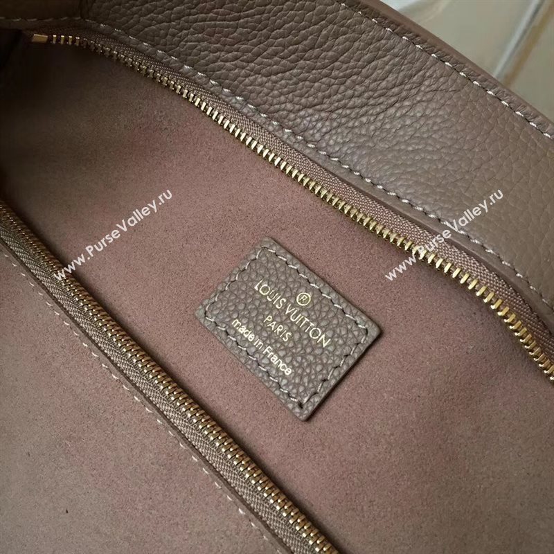 M54841 LV Louis Vuitton Freedom Tote Bag Zipper Real leather Handbag Apricot 6730
