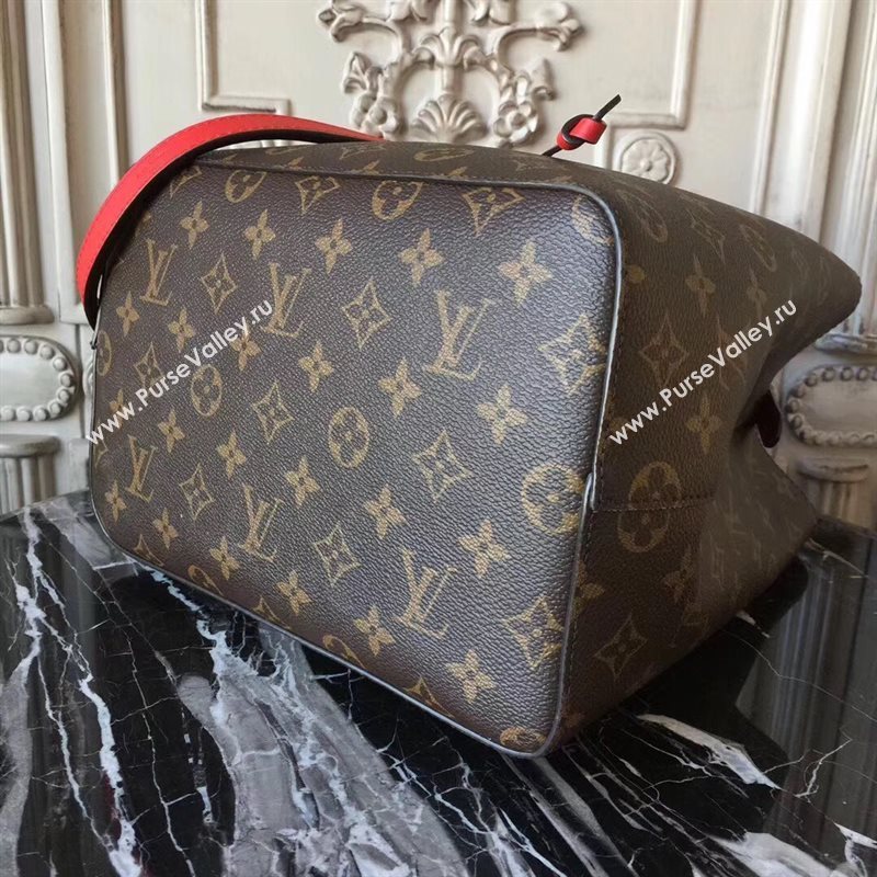 M44021 LV Louis Vuitton Monogram Neonoe Bucket Bag Handbag Red 6731