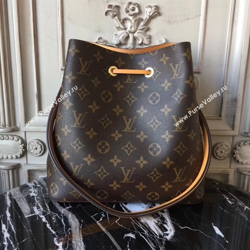 M43430 LV Louis Vuitton Monogram Neonoe Bucket Bag Handbag Orange 6732