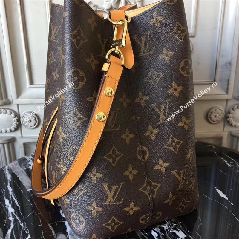 M43430 LV Louis Vuitton Monogram Neonoe Bucket Bag Handbag Orange 6732
