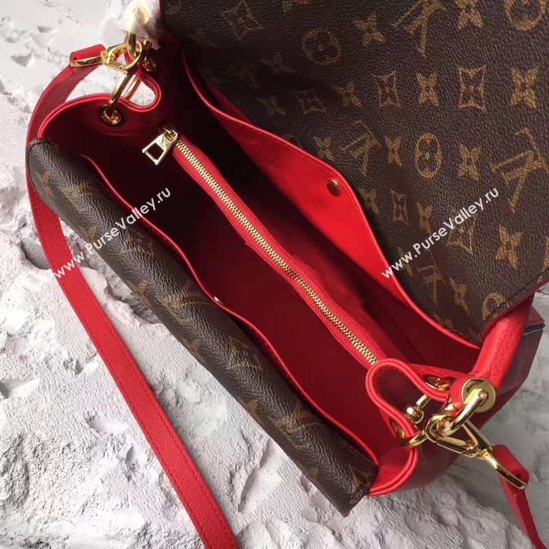 M54624 LV Louis Vuitton Monogram Double V Handbag Real Leather Bag Red 6736