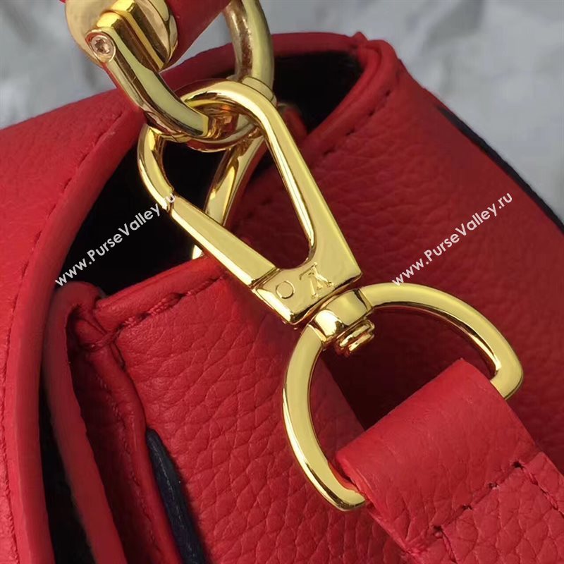 M54624 LV Louis Vuitton Monogram Double V Handbag Real Leather Bag Red 6736