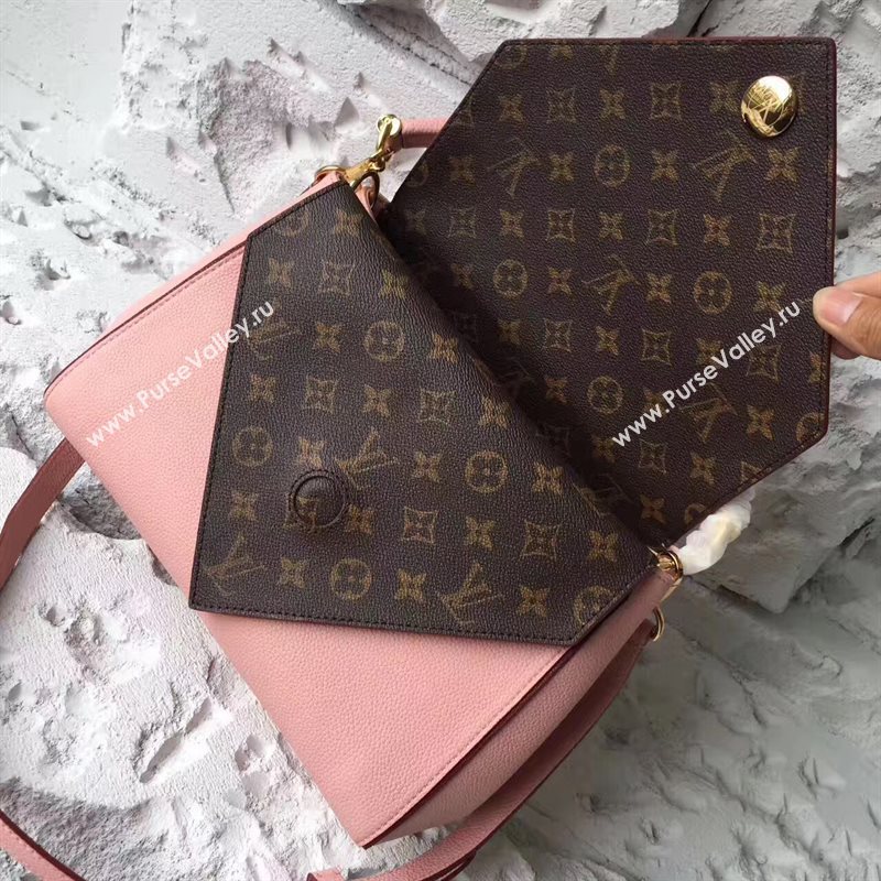 M54440 LV Louis Vuitton Monogram Double V Handbag Real Leather Bag Pink 6737