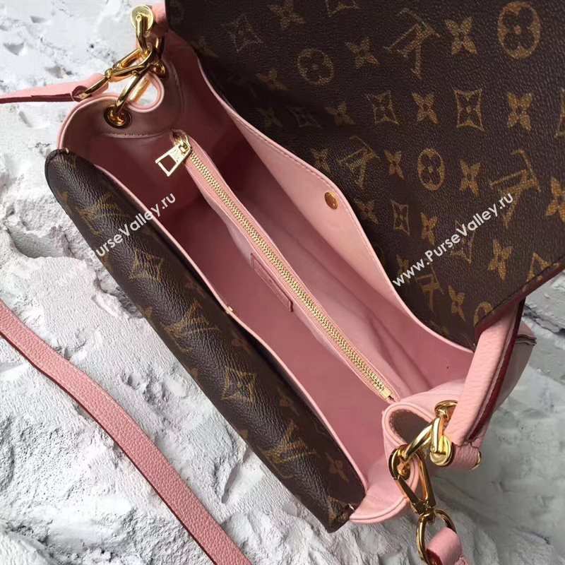 M54440 LV Louis Vuitton Monogram Double V Handbag Real Leather Bag Pink 6737