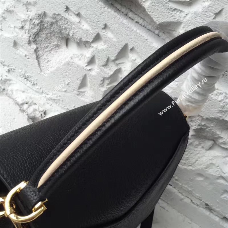 M54439 LV Louis Vuitton Monogram Double V Handbag Real Leather Bag Black 6738
