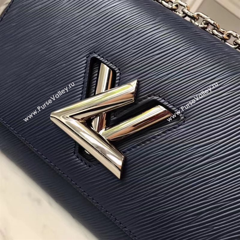 M54317 LV Louis Vuitton Twist MM Chain Bag Epi Leather Handbag Navy 6739