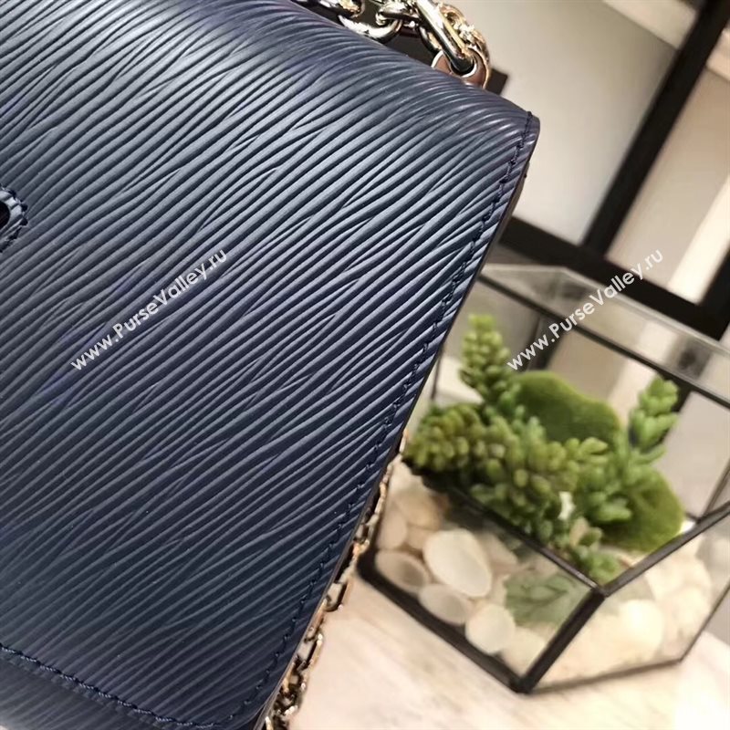 M54317 LV Louis Vuitton Twist MM Chain Bag Epi Leather Handbag Navy 6739