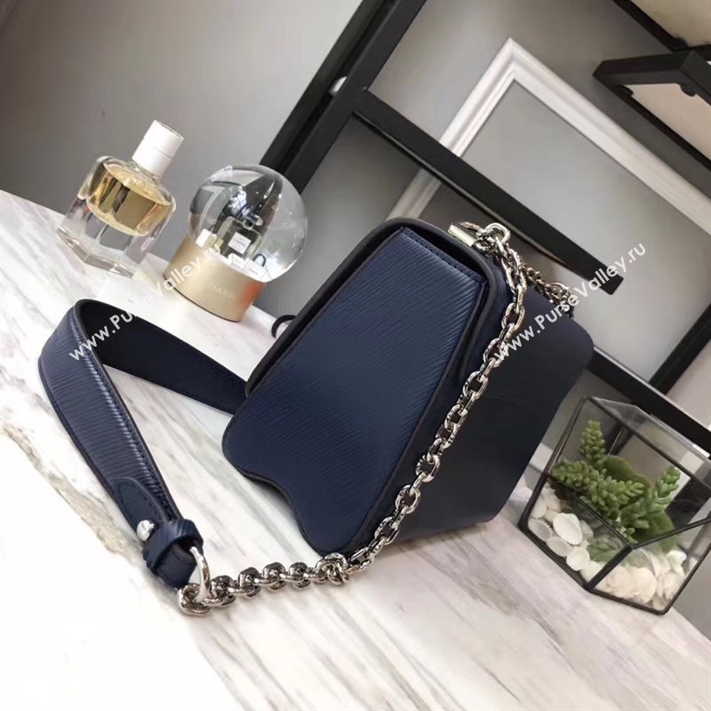 M54317 LV Louis Vuitton Twist MM Chain Bag Epi Leather Handbag Navy 6739