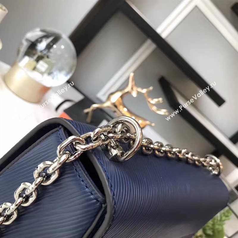 M54317 LV Louis Vuitton Twist MM Chain Bag Epi Leather Handbag Navy 6739