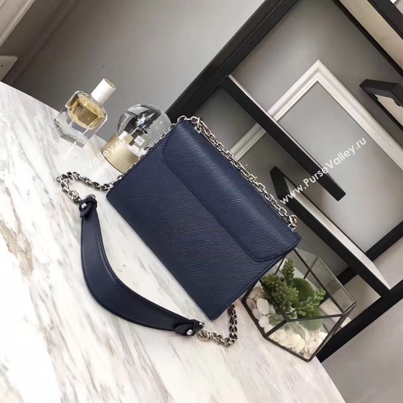 M54317 LV Louis Vuitton Twist MM Chain Bag Epi Leather Handbag Navy 6739