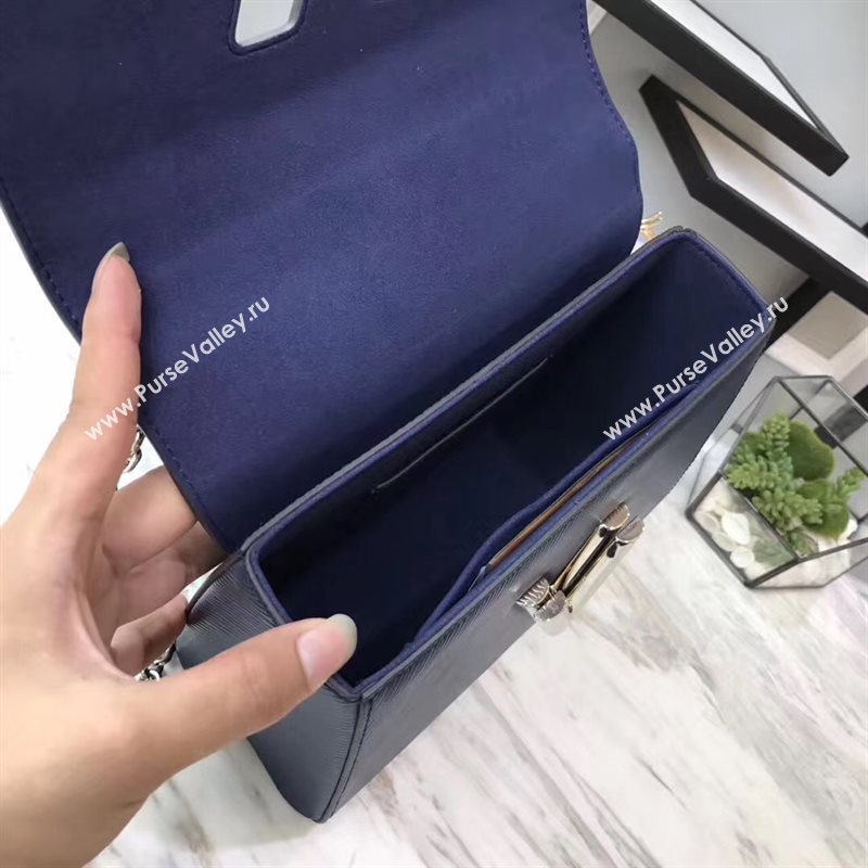 M54317 LV Louis Vuitton Twist MM Chain Bag Epi Leather Handbag Navy 6739