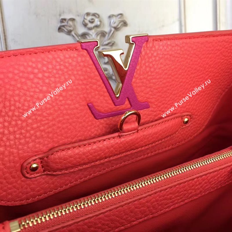 LV Louis Vuitton Capucines MM Bag Real Leather Tote Handbag M95508 Rose 6840
