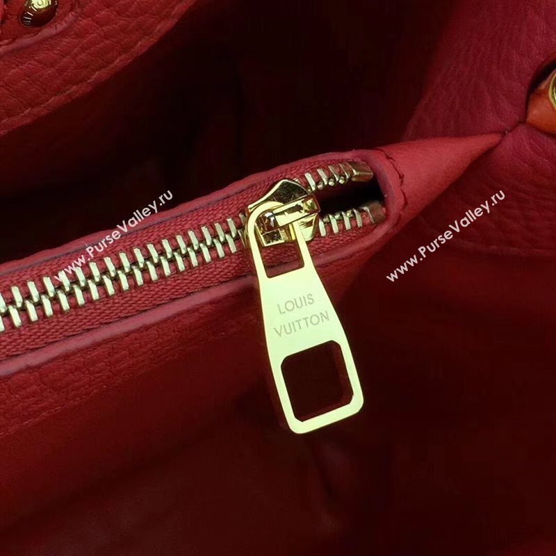 LV Louis Vuitton Capucines MM Bag Real Leather Tote Handbag M95508 Rose 6840