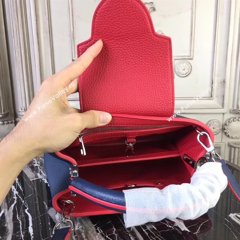 LV Louis Vuitton Capucines BB Bag Real Leather Shoulder Handbag M94755 Blue 6843