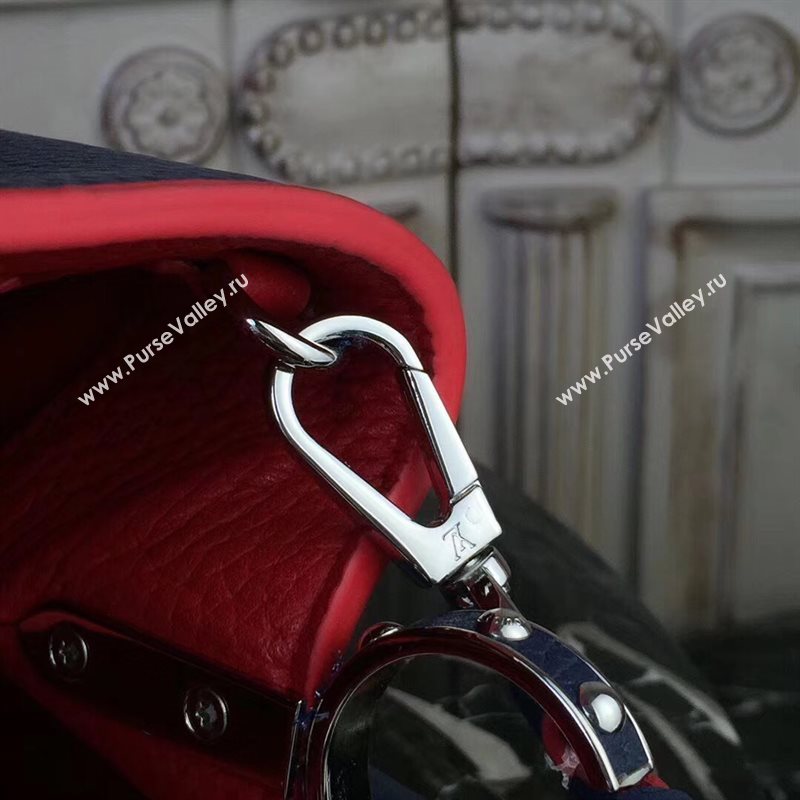 LV Louis Vuitton Capucines BB Bag Real Leather Shoulder Handbag M94755 Blue 6843