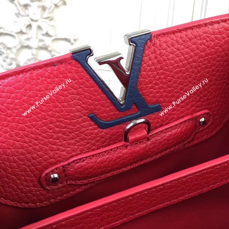 LV Louis Vuitton Capucines BB Bag Real Leather Shoulder Handbag M94755 Blue 6843