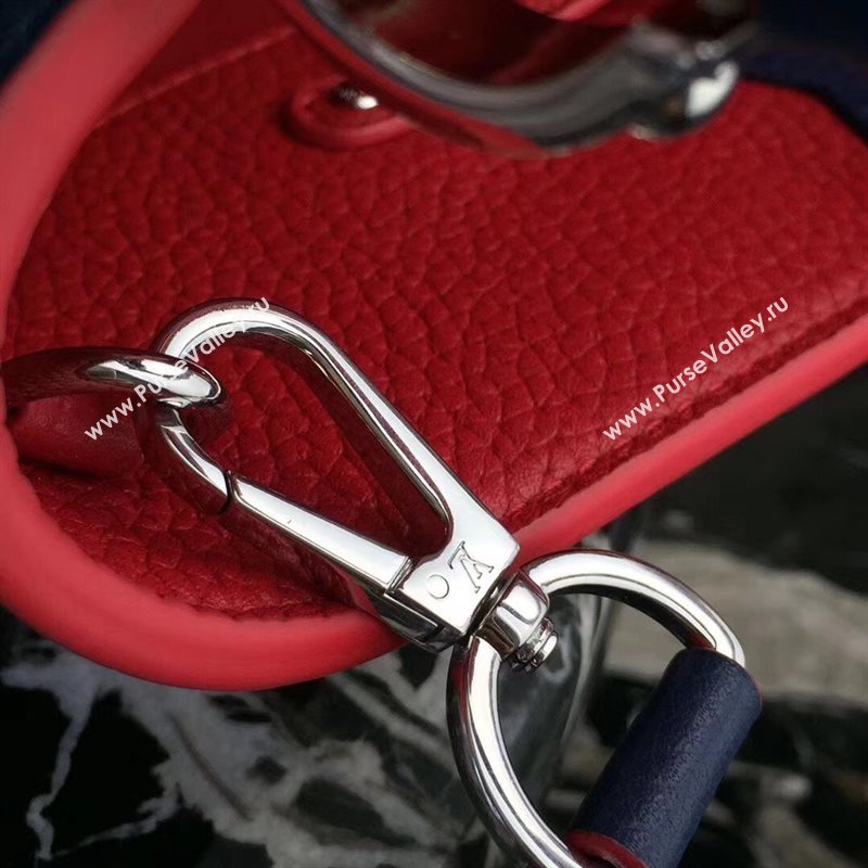 LV Louis Vuitton Capucines PM Bag Real Leather Shoulder Handbag M42245 Blue 6844