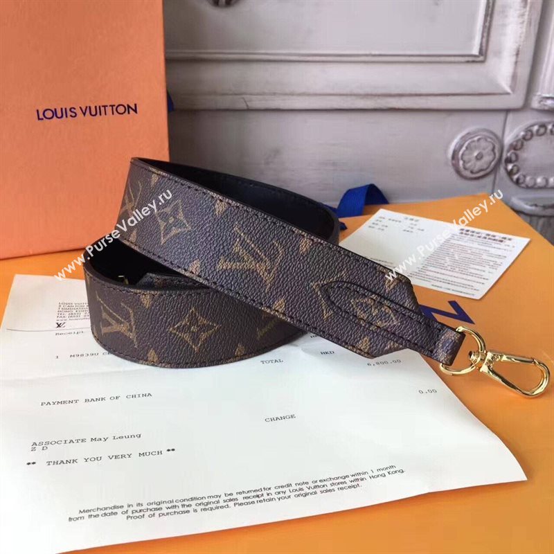 LV Louis Vuitton Monogram Shoulder Strap for Bag J02288 Black 6847