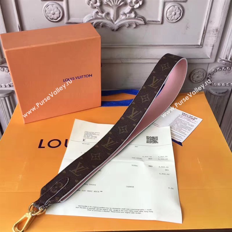 LV Louis Vuitton Monogram Shoulder Strap for Bag J02330 Pink 6848